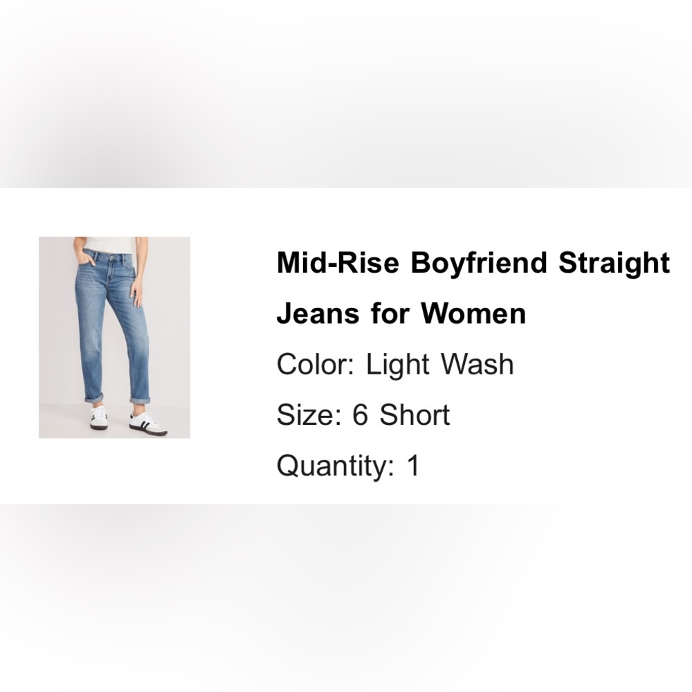 Old Navy mid-rise “Wow Boyfriend” jeans - size 6 SHORT